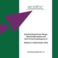 Workshop Report 33: Chemical respiratory allergy: clinical information and how to use it and improve it. October 27-28 October 2016, Madrid