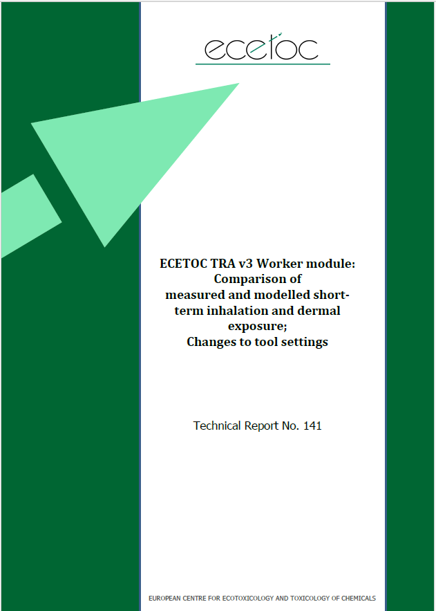 TR 141 – Comparison of measured and modelled short-term inhalation and dermal exposure