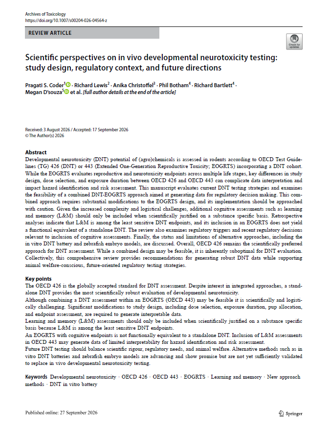 Scientific Perspectives on In Vivo Developmental Neurotoxicity Testing: Study Design, Regulatory Context, and Future Directions
